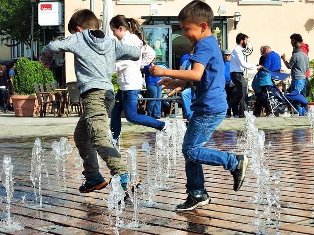children, water feature, friedrichshafen, germany, fountain, children, children, children, children, children